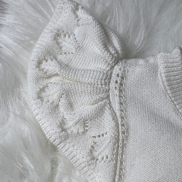 Carter's Cream Ruffle Sleeve Sweater - Picture 3 of 6